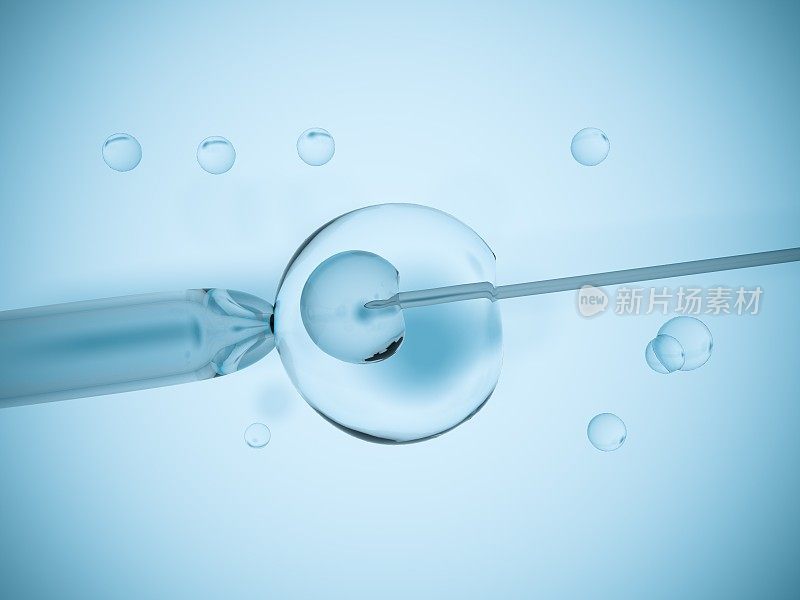 实验室体外受精研究(IVF)。3 d数码插图。